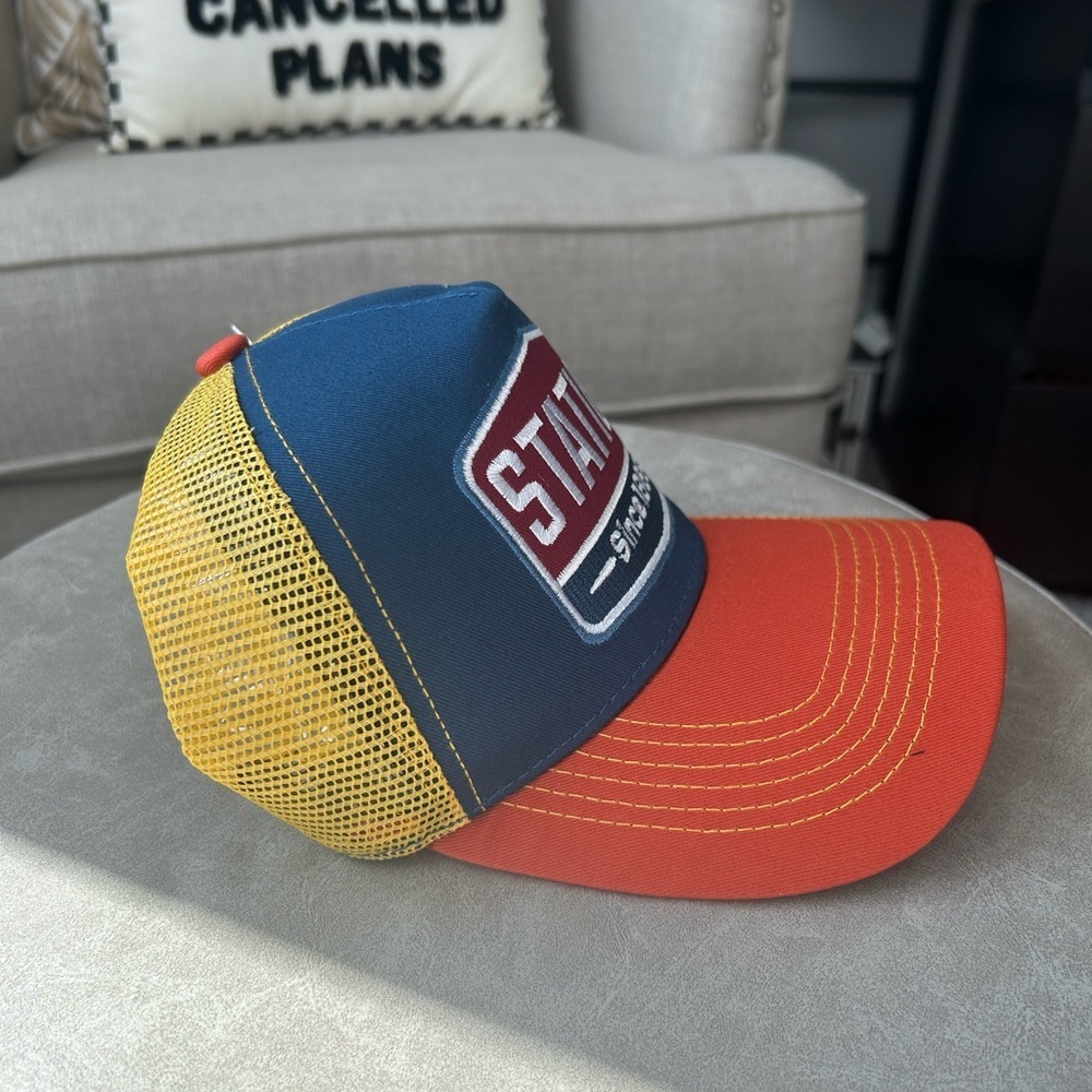 ✨NEW Trucker Vintage Style patch Blue and Yellow Cap Hat - Picture 3 of 8